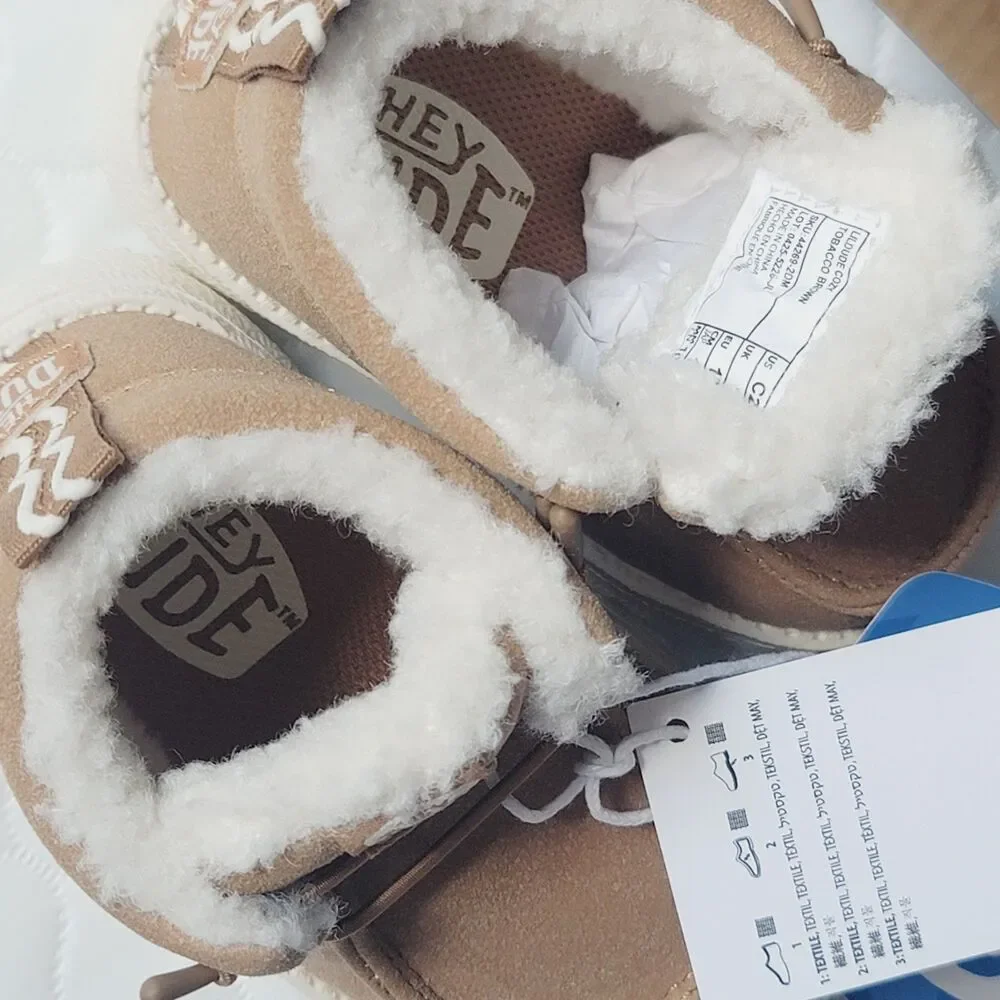 NWT Hey Dude Lil Dude Cozy Tobacco Brown Toddler Boots 44269-2DM Size C2